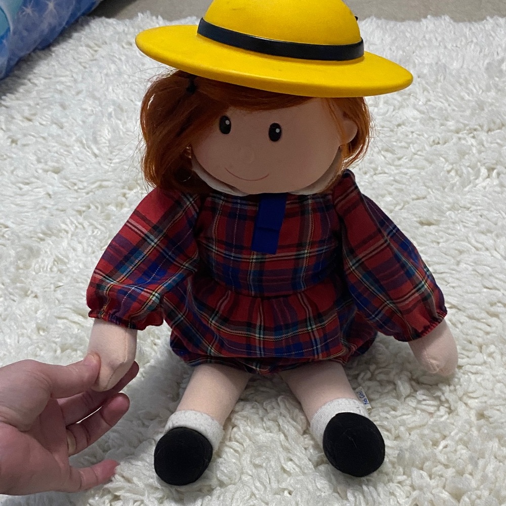 Madeline sing with me talking doll in Plaid Dress and Yellow Hat 16” tall plush